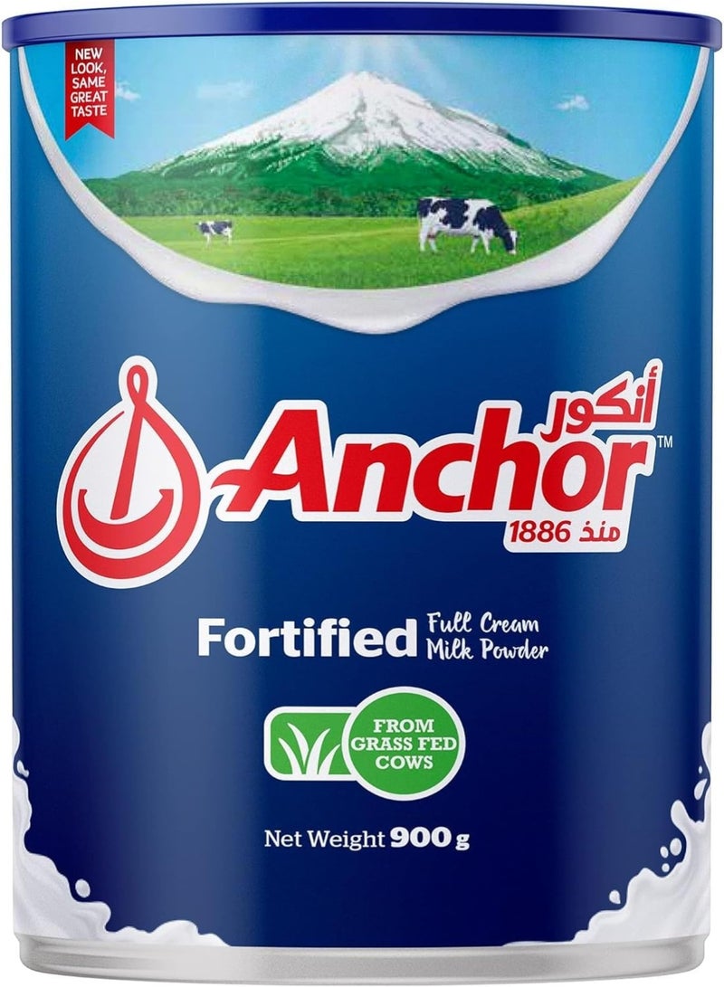 Anchor Milk Powder, Full Cream, Tin, 900gm